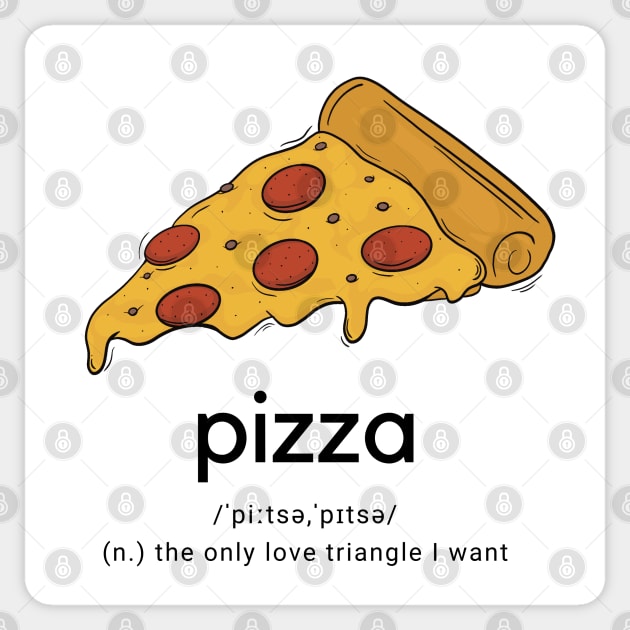 Pizza love triangle dictionary Sticker by Holailustra